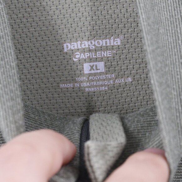Vintage Patagonia Capilene Baselayer Pullover mens XL half zip green Made in USA - Picture 5 of 11